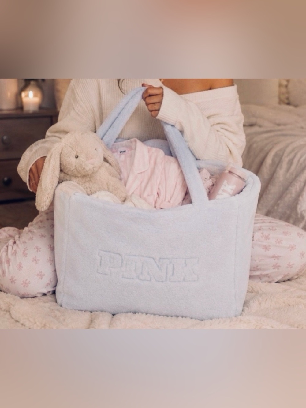 PINK VS Teddy Plush Tote